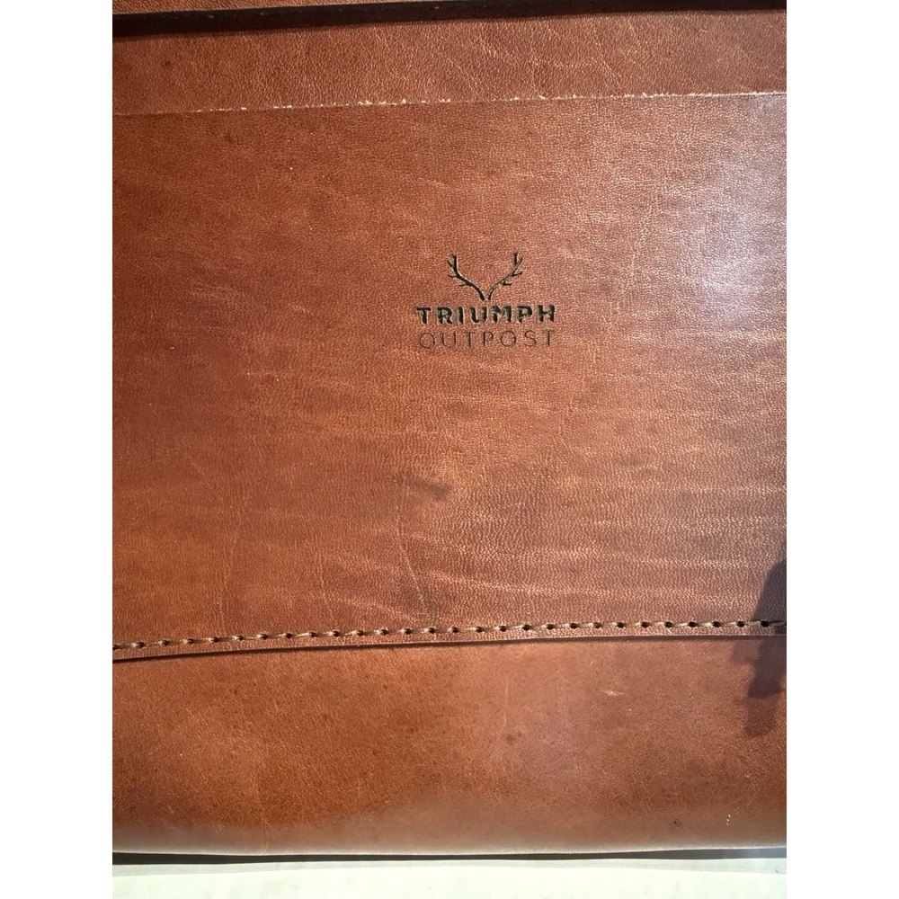 Triumph Outpost Crossbody Bag Brown Full Grain Leather Flap Shoulder Purse - Picture 2 of 13